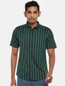 BYFORD by Pantaloons Men Green Striped Casual Shirt