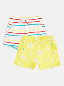 Pantaloons Junior Pack Of 2 Girls Multicoloured Printed Shorts