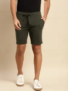 United Colors of Benetton Men Olive Green Solid Shorts
