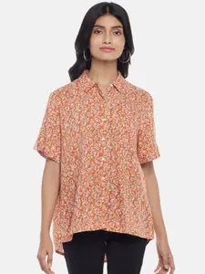 Honey by Pantaloons Rust Floral Print Shirt Style Top
