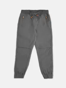 Pantaloons Junior Boys Grey Solid Cotton Joggers