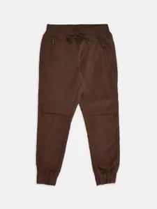 Pantaloons Junior Boys Brown Solid Joggers