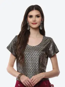 Biba Black Geometric Printed Top