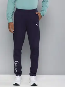 Puma Men Blue Slim Fit Track Pants with Printed Detail