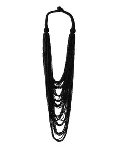 Bamboo Tree Jewels Black Afghan Necklace