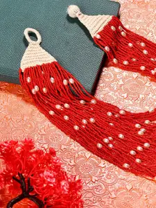 Bamboo Tree Jewels Red & Off White Necklace