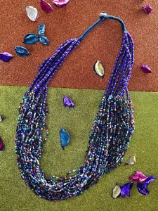 Bamboo Tree Jewels Blue & Orange Necklace