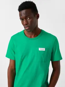 Koton Men Green Pure Cotton T-shirt