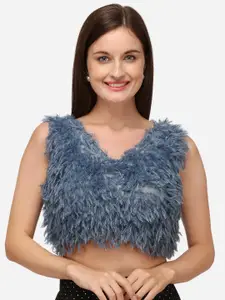 Fab Dadu Women Grey Saree Blouse