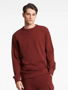LINDBERGH Men Maroon Solid Pullover Sweatshirt