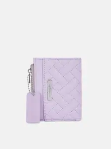 Forever Glam by Pantaloons Women Purple Checked Two Fold Wallet