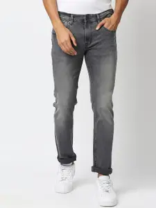 Pepe Jeans Men Grey Slim Fit Heavy Fade Mid Rise Stretchable Jeans