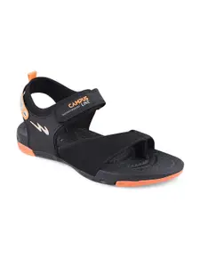 Campus Men Black Solid Floater Sports Sandals