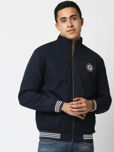 Pepe Jeans Men Navy Blue Cotton Bomber Jacket