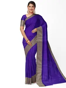 SAADHVI Purple & Grey Silk Cotton  Sungudi Saree