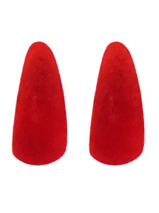 Unwind by Yellow Chimes Red Contemporary Half Hoop Earrings