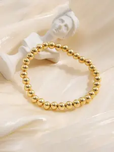 Yellow Chimes Women Gold Tone Beads Studded Bracelet