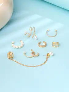 Yellow Chimes Mesmerizing Vintage Gold Plated Beaded & Studded Stunning Ear Rings