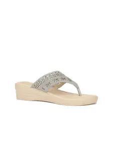 Bata comfit Women Blue PU Flatform Heels with Laser Cuts