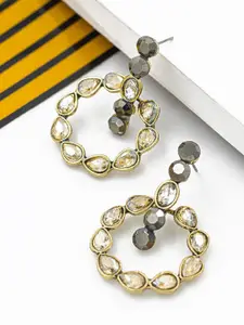 Bellofox Women Gold-Toned Circular Drop Earrings