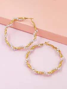 Bellofox Gold-Toned Circular Hoop Earrings