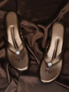 BOOTCO Women Copper-Toned One Toe Flats