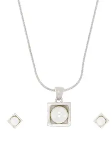 ANAYRA Women White Pearls Pendant Set