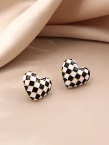Unwind by Yellow Chimes Gold-Plated Heart Design Stud Earrings