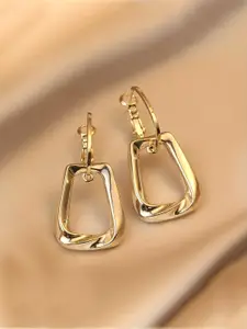 Unwind by Yellow Chimes Gold-Toned Geometric Drop Earrings