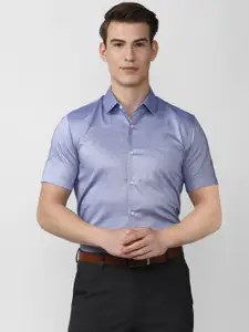 Peter England Men Blue Slim Fit Pure Cotton Formal Shirt