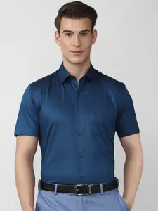 Peter England Men Blue Slim Fit  Pure Cotton Formal Shirt