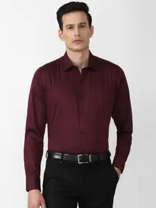 Van Heusen Men Maroon Solid Formal Shirt