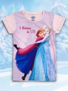 Kids Ville Girls Frozen Printed T-shirt