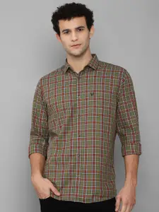 Allen Solly Men Olive Green Slim Fit Tartan Checked Casual Shirt