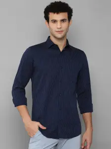 Allen Solly Men Navy Blue Slim Fit Striped Casual Shirt