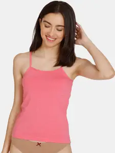 Rosaline by Zivame Girls Pink Solid Lightly Padded Camisole