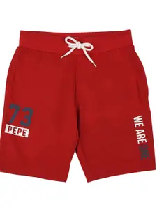 Pepe Jeans Boys Red Printed Shorts