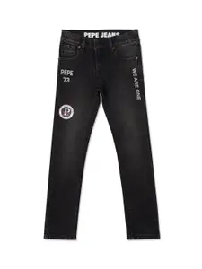 Pepe Jeans Boys Black Slim Fit Clean Look Light Fade Mid Waist Stretchable Jeans