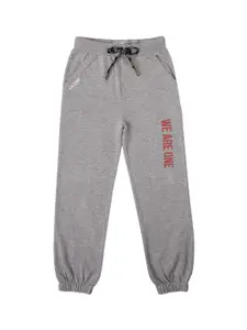 Pepe Jeans Boys Grey Solid Cotton Regular-Fit Jogger