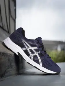 ASICS Men Navy Blue & Silver-Toned Gel-Contend B+ Running Shoes