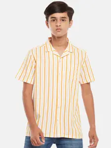Coolsters by Pantaloons Boys Orange Striped Casual Shirt