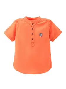 TONYBOY Boys Orange Premium Semi Sheer Casual Shirt