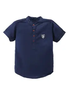 TONYBOY Boys Navy Blue Premium Semi Sheer Casual Shirt