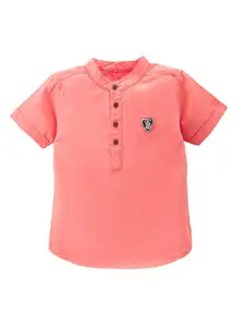 TONYBOY Boys Peach-Coloured Premium Casual Shirt