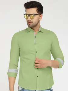 Zombom Men Green Standard Casual Shirt