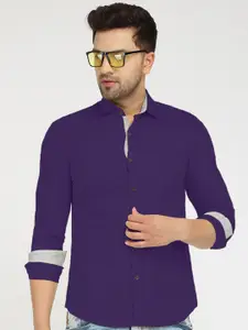 Zombom Men Purple Standard Casual Shirt