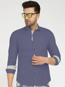 Zombom Men Grey Standard Casual Shirt