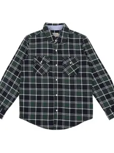 Pepe Jeans Boys Green Tartan Checked Casual Shirt