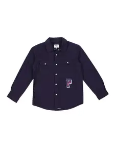 Pepe Jeans Boys Navy Blue Casual Shirt