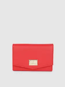 Van Heusen Women Red Solid PU Envelope Wallet